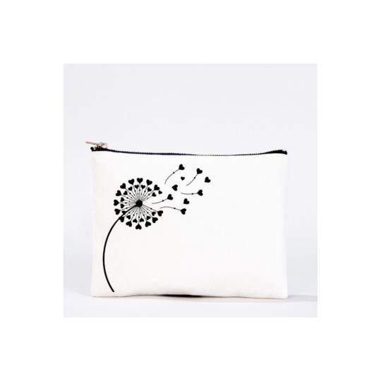 Bez Çanta Hindiba El Boyaması Clutch Portföy Makyaj Çantası Kalemlik Bej, 15x21cm, Kcnt0007